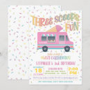 Recherche de trois scoops invitations D'anniversaire de crème glacée