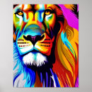 Recherche de dessin de lion posters Coloré