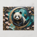 Recherche de panda de bébé cartes postales Noir et blanc