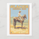 Recherche de cheval de cowboy cartes postales Montana
