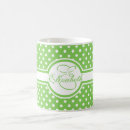 Recherche de pois vert blanc tasses Monogramme