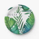 Recherche de exotique assiettes en papier Feuille de palme