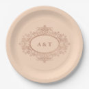 Recherche de rose gold paper assiettes Monogramme