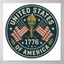 Recherche de drapeau américain vintage posters 1776