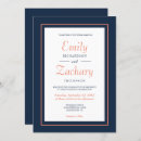Recherche de marine et de corail mariage invitations Moderne