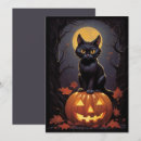 Recherche de chat noir halloween invitations Illustration