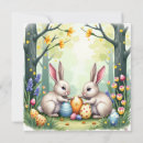 Recherche de deux lapins vœux cartes Fleurs