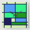 Recherche de style mondrian horloges Bleu