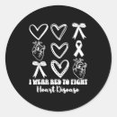 Recherche de maladie cardiaque autocollants Rouge