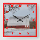 Recherche de grange rouge horloges Blanc