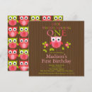 Recherche de premier de hibou anniversaire invitations Rose