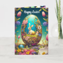 Recherche de oeufs de colorés pâques cartes Lapin