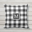 Recherche de plaid noir et blanc coussins Vérification du buffle