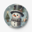 Recherche de bonhommes de neige assiettes Hiver