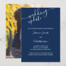 Recherche de changement de date de mariage invitations Bleu marine