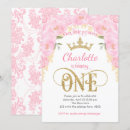 Recherche de pink floral 1ans anniversaire invitations Rose et or