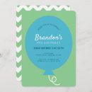 Recherche de bleu et vert anniversaire invitations Boy