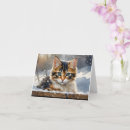 Recherche de chat adorable vœux cartes Aquarelle