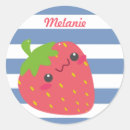 Recherche de fruits kawaii autocollants Fraise