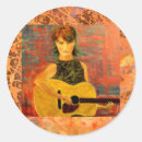 Recherche de joueur guitare autocollants Chanteur