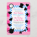Zoek naar mad hatter uitnodigingen Alice in wonderland
