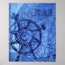 Recherche de rose de boussole posters Bleu