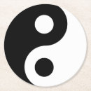 Recherche de symbole yin yang dessous de verres Noir