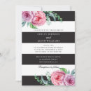 Recherche de rayures roses invitations Noir et blanc