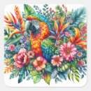Recherche de perroquet tropical autocollants Aquarelle