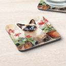 Recherche de chat siamois dessous de verres Aquarelle