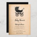 Recherche de stroller baby shower invitations Vintage
