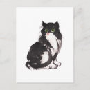 Recherche de le chat noir cartes postales Aquarelle