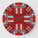 Recherche de gris et rouge horloges Géométrique