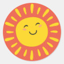 Recherche de soleil souriant autocollants Aquarelle