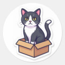 Recherche de chat dans une boîte autocollants Pour tous