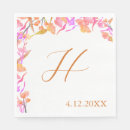 Recherche de rose clair serviettes Monogramme