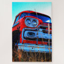 Recherche de camion rouge puzzles Vintage