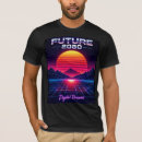 Recherche de rétro futuriste tshirts Coucher de soleil néon