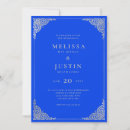 Recherche de bleu royal mariage invitations Argent
