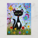 Recherche de chat abstrait cartes postales Fleurs