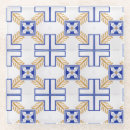 Zoek naar blauw patroon onderzetters Thuisdecor