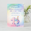 Recherche de licorne kawaii invitations Coloré