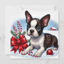 Recherche de boston terrier christmas vœux cartes Dog