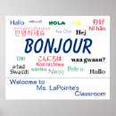 Recherche de langue posters Bonjour
