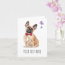 Recherche de bouledogue vœux cartes Aquarelle