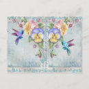 Zoek naar blauwe kolibrie briefkaarten Bloem