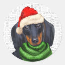 Recherche de dachshund christmas autocollants Chien blanc