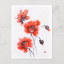 Recherche de pavots rouges cartes postales Floral