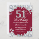 Recherche de argent blanc rouge invitations Fête d'anniversaire