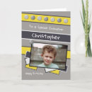 Recherche de jaune et gris anniversaire cartes Noir
